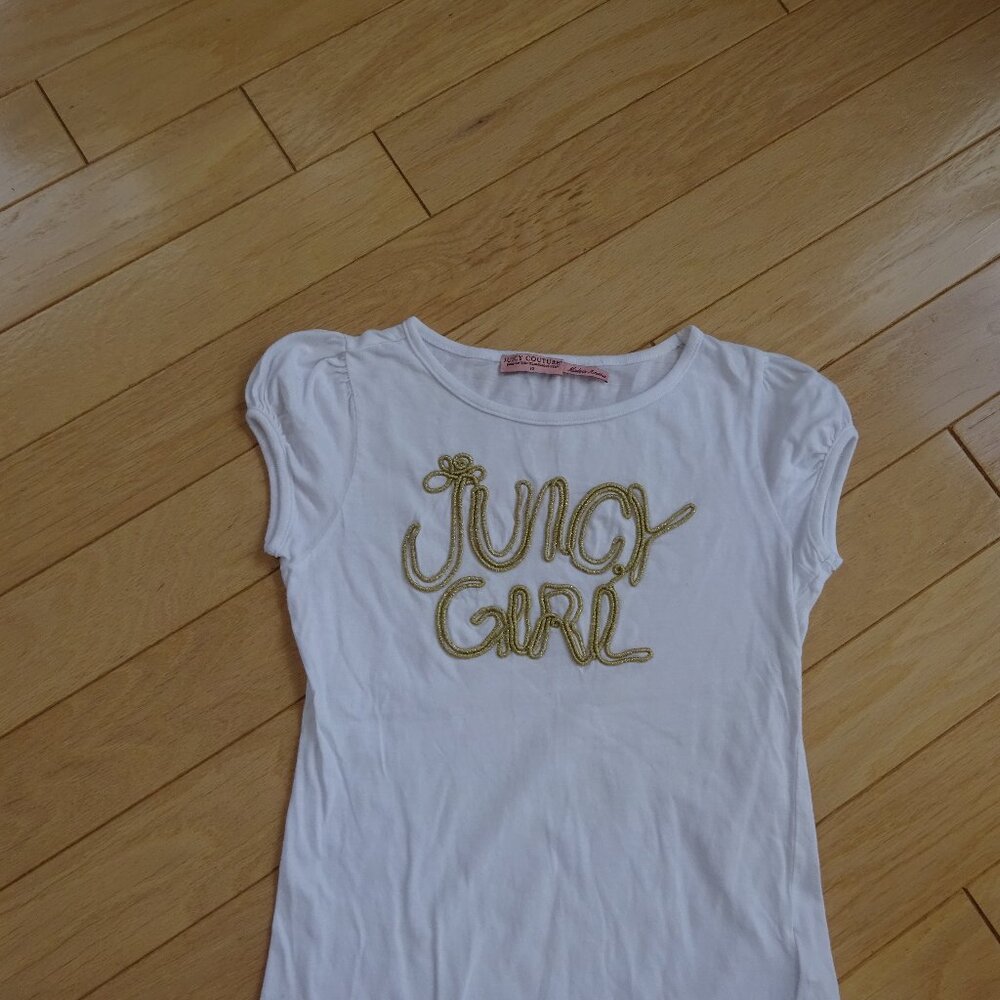 JUICY GIRL COUTURE GOLD FOIL ROPE GRAPHIC girls tee 10